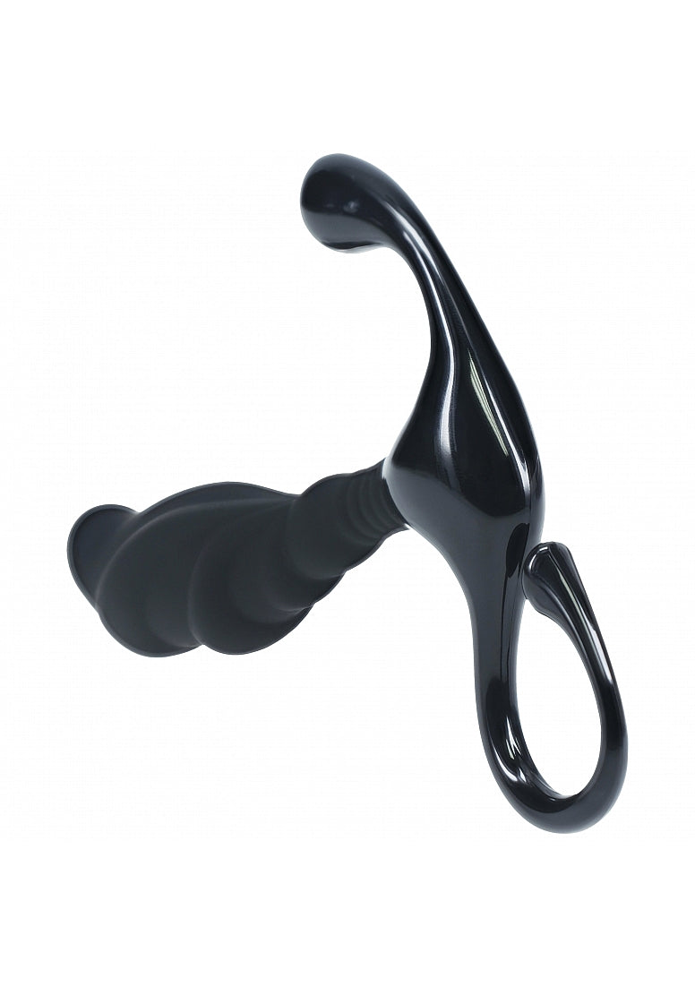 Shots Toys | LEVELZ - Rippled with Hard Loop Silicone Prostate Massager - M - Black