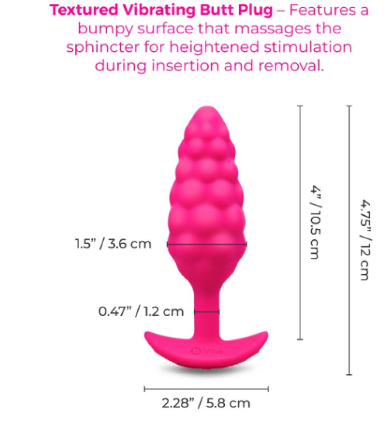COTR | B-Vibe Swirl Textured Vibrating Plug - Pink