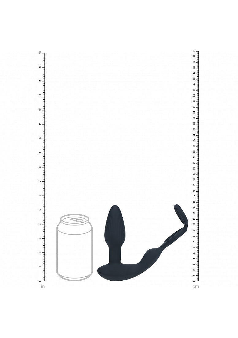 Shots Toys | LEVELZ - Dual Vibrating Remote Control & Rotating Beads Silicone Prostate Stimulator with Cock & Ball