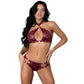 Magic Silk Exposed Juno Burgundy Jewel Two Piece Set - Size S/M or L/XL