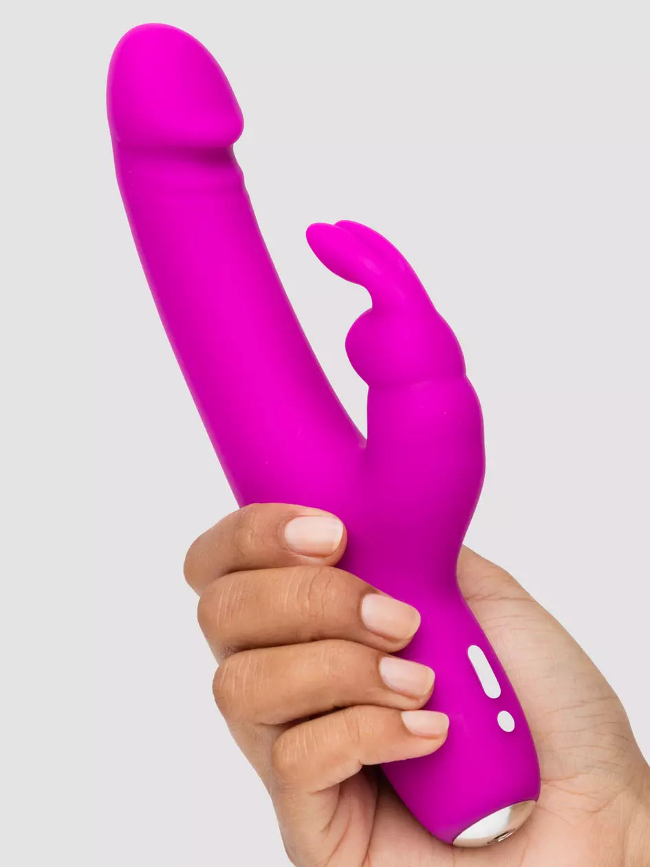 Love Honey Happy Rabbit Slimline Realistic Rechargeable Rabbit Vibrator Purple