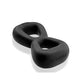 Hunkyjunk Boomerang Double-ring Cockring & Nut-tugger Black Fog