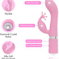 Pillow Talk Kinky Dual Massager Rabbit Vibrator w Swarovski Crystal Button Pink