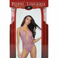 Popsi Lingerie Pink Embroidery Lace Teddy With Open Back Size OS