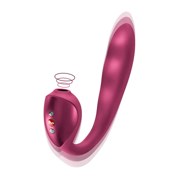 Fun Factory STRONIC PULSE ALLEGRO - Thrusting Vibrator with Air Pulse Stimulator - Wine Red