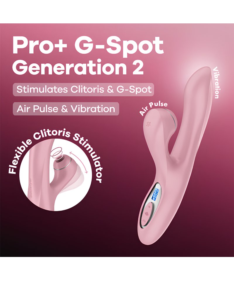 Satisfyer Pro+ Air Pulse G-Spot Vibrator Battery Series Rosa