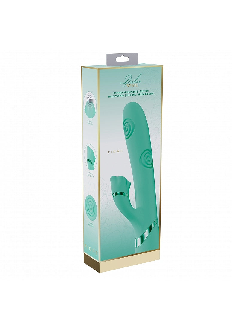 Shots Toys | VIVE Fiore Triple Motor G-Spot Air Wave Vibrating Tapping Flared Clit Stimulator Green