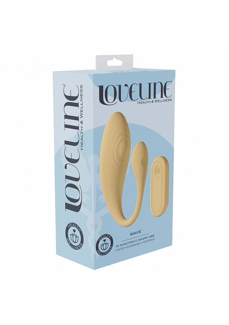 Shots Toys | LOVELINE Wave - C-Shaped G-Spot Massager Vibrator w Remote - Yellow