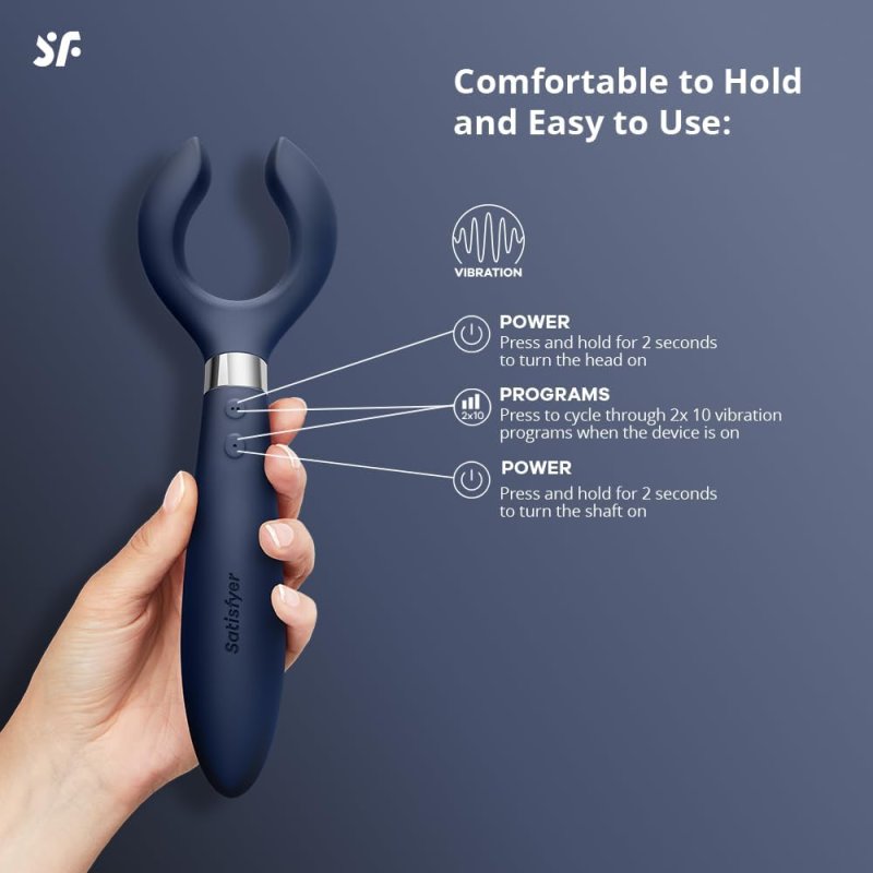 Satisfyer Endless Fun Blue - Multi Vibrator Couples Stimulator