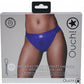 Shots Toys | OUCH! Vibrating Strap-on Panty Harness with Open Back - Royal Blue - Size M/L