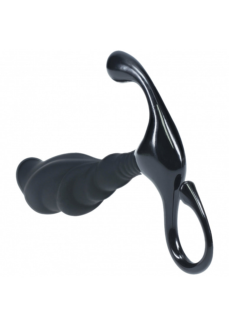 Shots Toys | LEVELZ - Rippled with Hard Loop Silicone Prostate Massager - L - Black