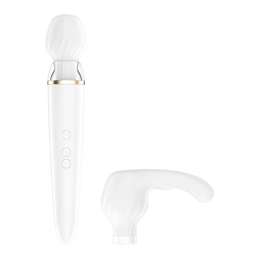 Satisfyer Double Wand-er Massager Wand Vibrator White (App)