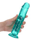Shots Toys | REALROCK Crystal Clear 8" Straight Dildo No Balls - Turquoise