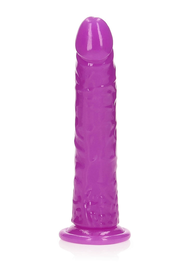 Shots Toys | REALROCK 25cm Slim Glow in the Dark Neon - Purple (9") Dildo Dong