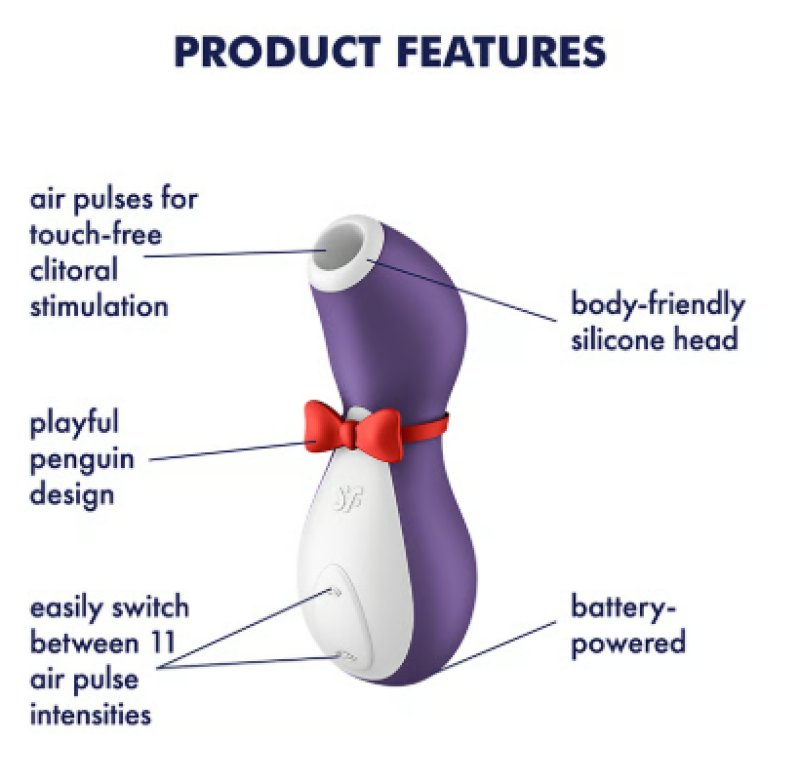 Satisfyer Penguin Air Pulse Vibrator Battery Series Lilac