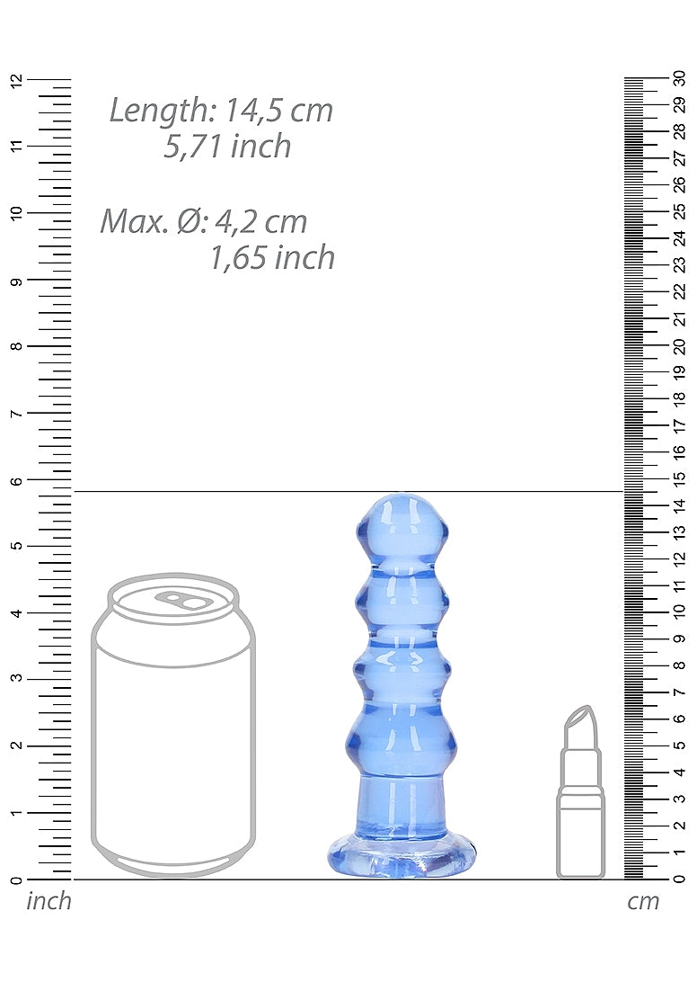 Shots Toys | REALROCK Crystal Clear 5.5" Curvy Dildo/Plug - Blue