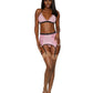 Dreamgirl Flocked Heart Mesh and Lace 3 Piece Garter Set Candy Pink Size OS