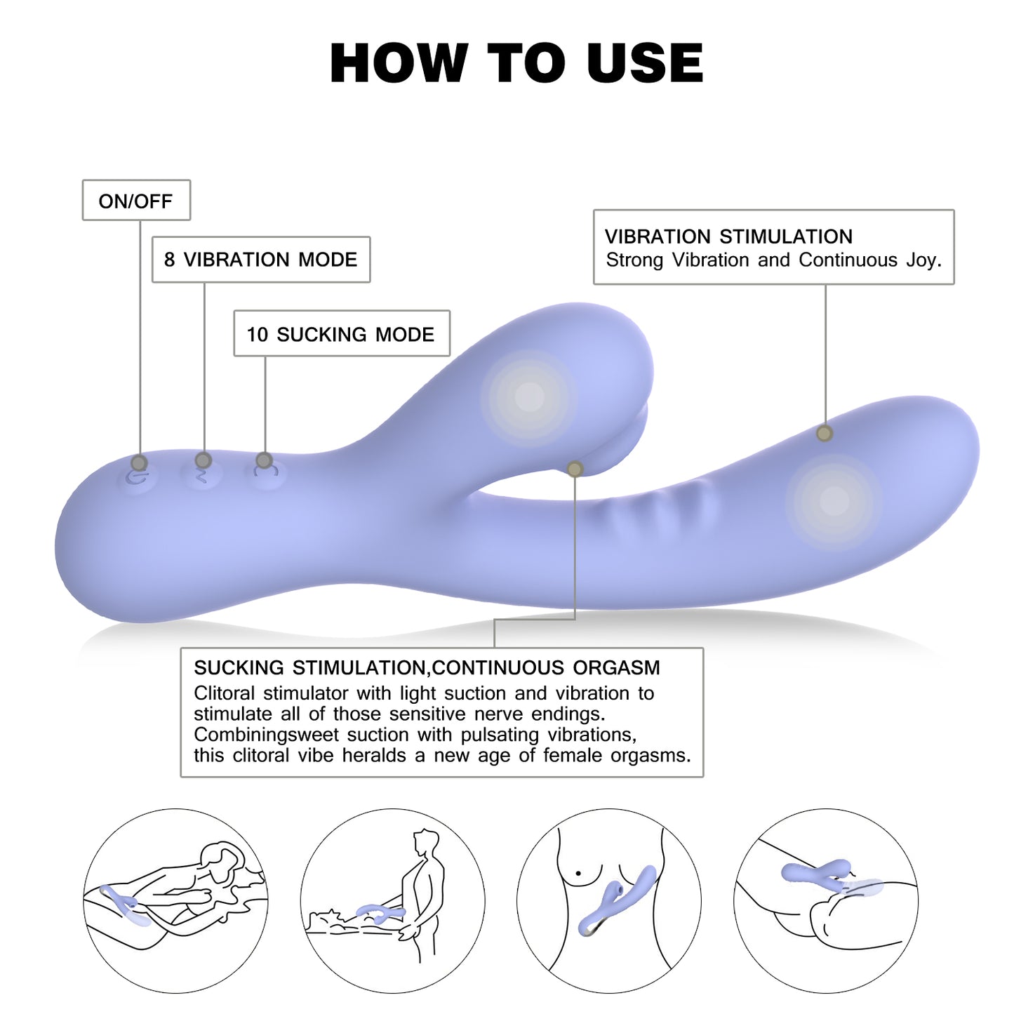 SXE Jena - Suction Rabbit Vibrator (Lilac)