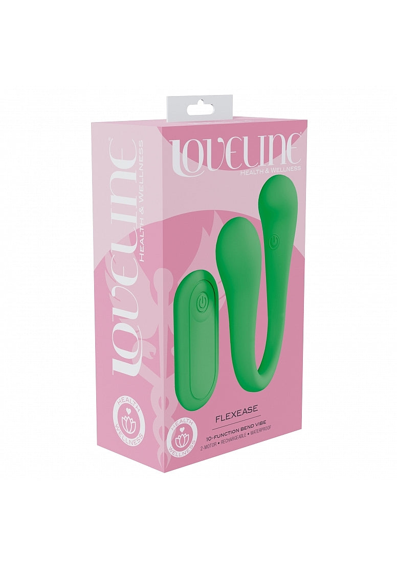 Shots Toys | LOVELINE FlexEase - Remote Controlled Flexible Dual Ended Vibrator - Green