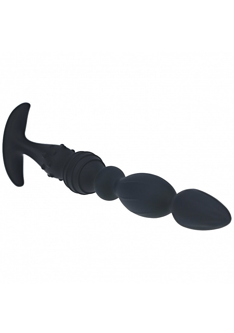 Shots Toys | LEVELZ - Multi Textured Silicone Flared Anal Probe - Black