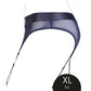Shots Toys | OUCH! Vibrating Strap-On Thong with Adjustable Garters - Black - Size XL/XXL