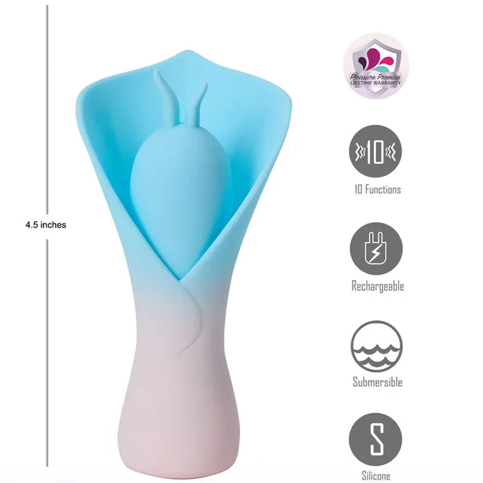 Maia Toys | Maia MINA - Blue/Pink Fluttering Flower Stimulator