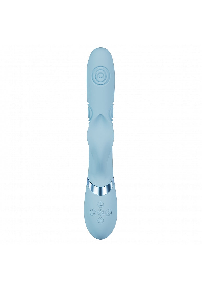 Shots Toys | VIVE Fronda Triple Motor G-Spot Vibrating Tapping Leaf Clit Stimulator Blue