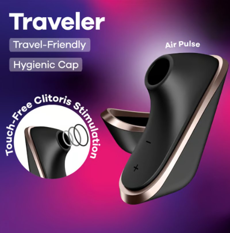 Satisfyer Traveler - Air Pulse Clitoral Stimulator - Black