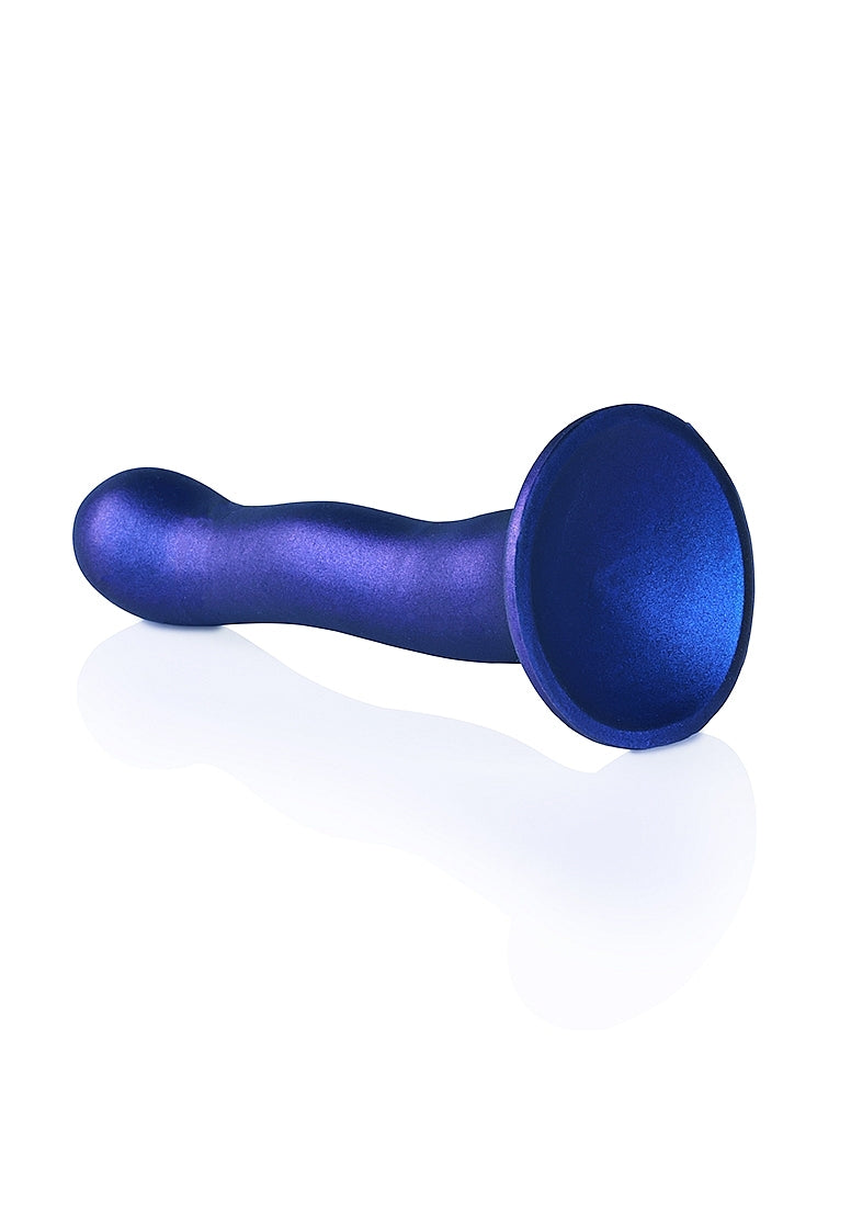 Shots Toys | OUCH! Ultra Soft Curvy G-Spot Dildo - 7" / 17 cm - Metallic Blue