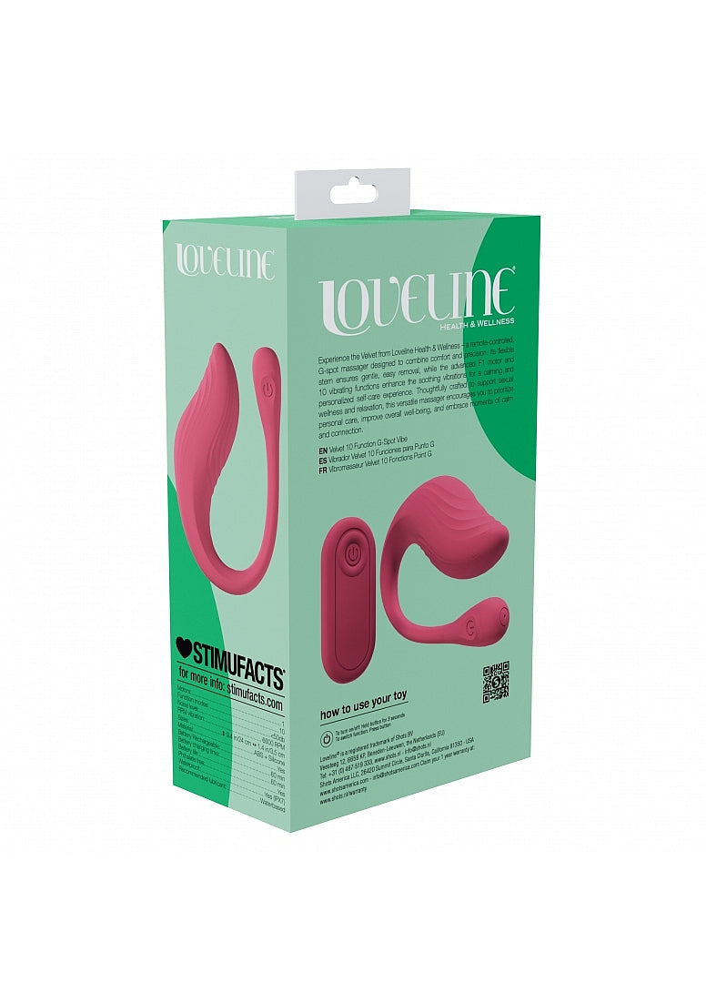 Shots Toys | LOVELINE Velvet G-Spot - Remote Controlled G-Spot Massager - Pink