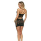 Lapdance Midnight Diamond Cutout Mini Dress Black with Glow In Dark Pattern - Size OS