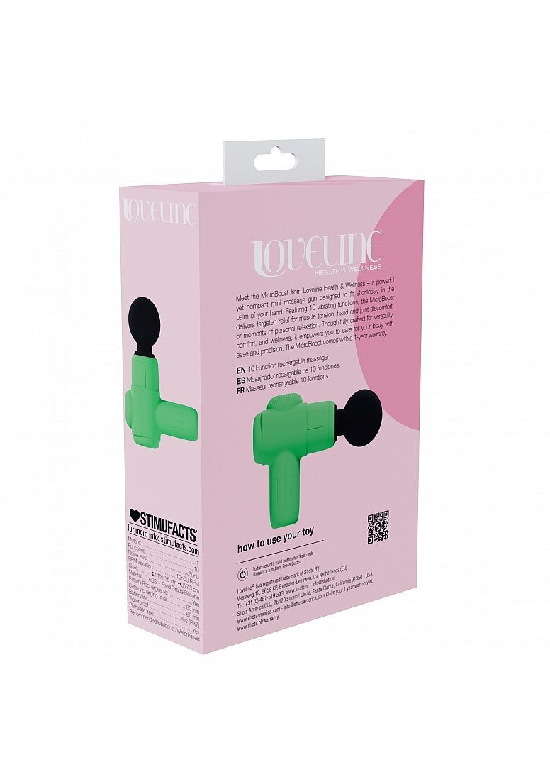 Shots Toys | LOVELINE MicroBoost Massager - Mini Massage Gun - Green