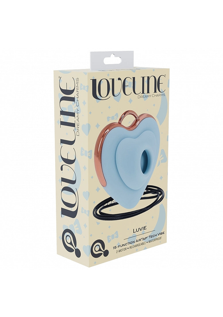 Shots Toys | LOVELINE Luvie - AirTapTech Tapping Sucking Heart Shaped Vibrator - Blue