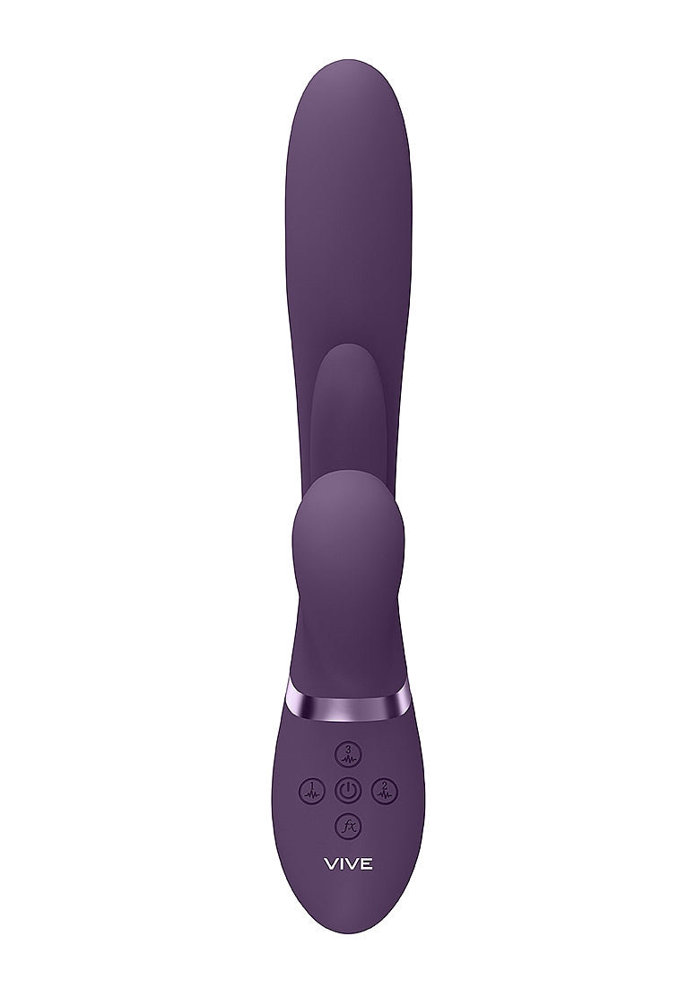 Shots Toys | VIVE Kura Thrusting G-Spot Vibrator Flapping Tongue & Pulse Wave Purple