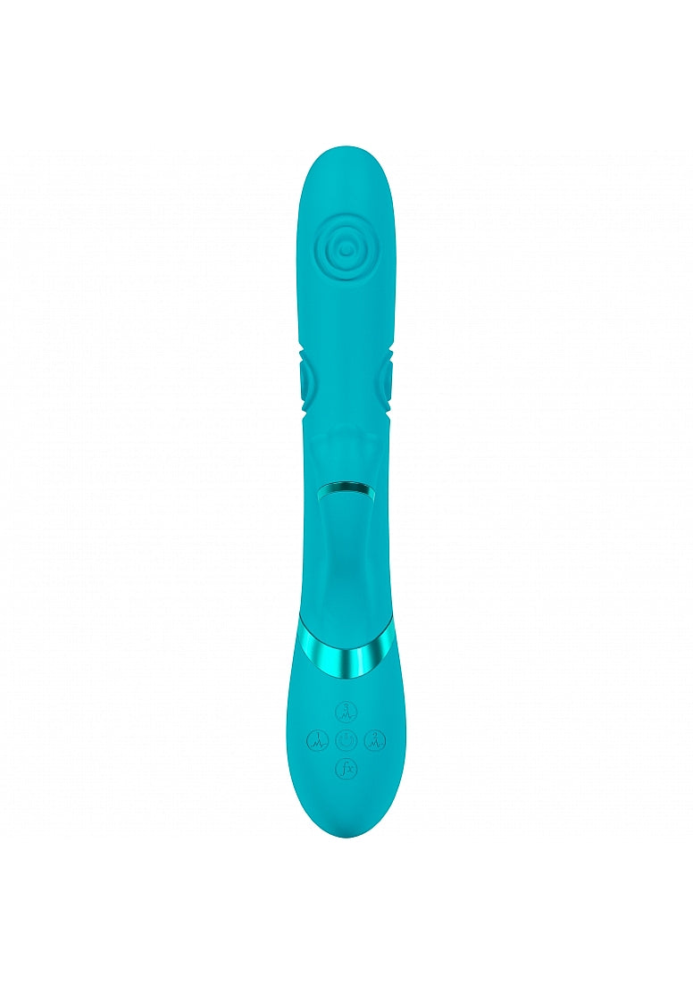 Shots Toys | VIVE Fiore Triple Motor G-Spot Air Wave Vibrating Tapping Flared Clit Stimulator Blue