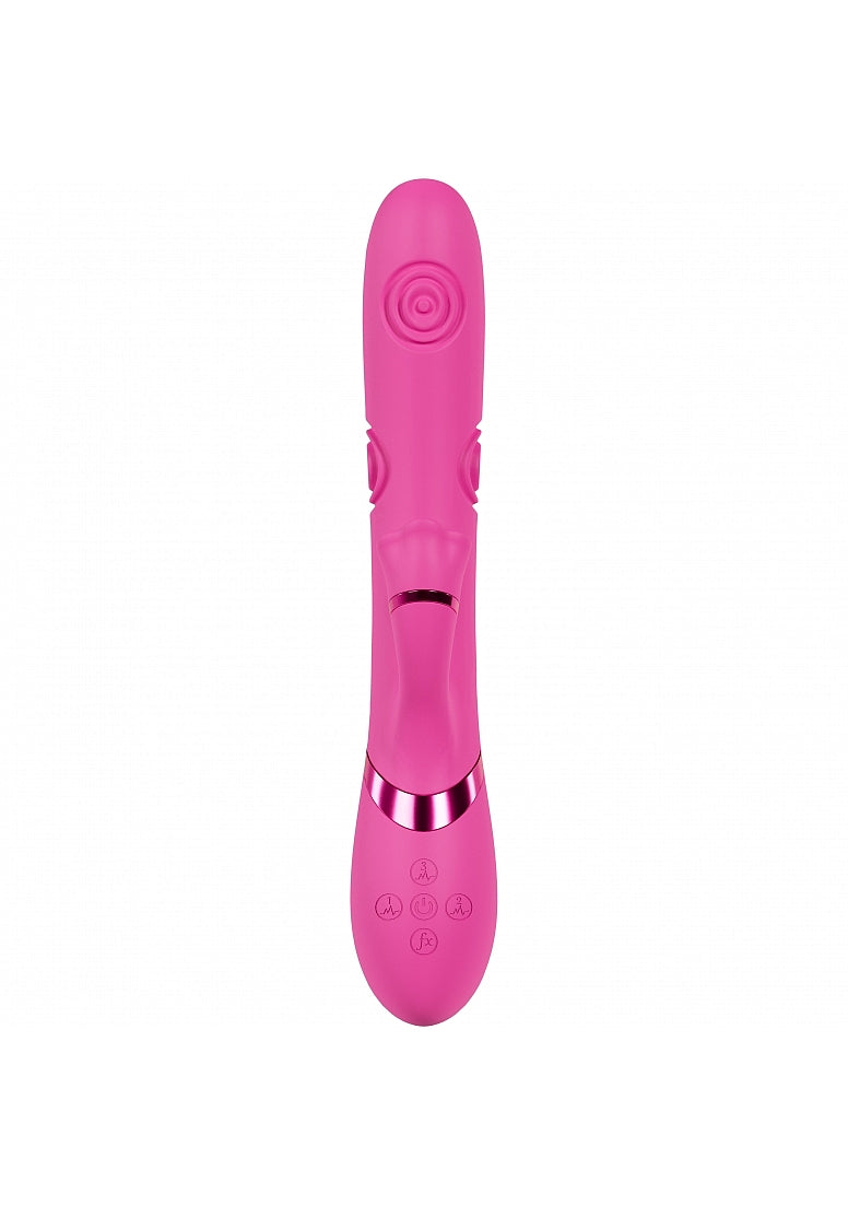 Shots Toys | VIVE Fiore Triple Motor G-Spot Air Wave Vibrating Tapping Flared Clit Stimulator Pink