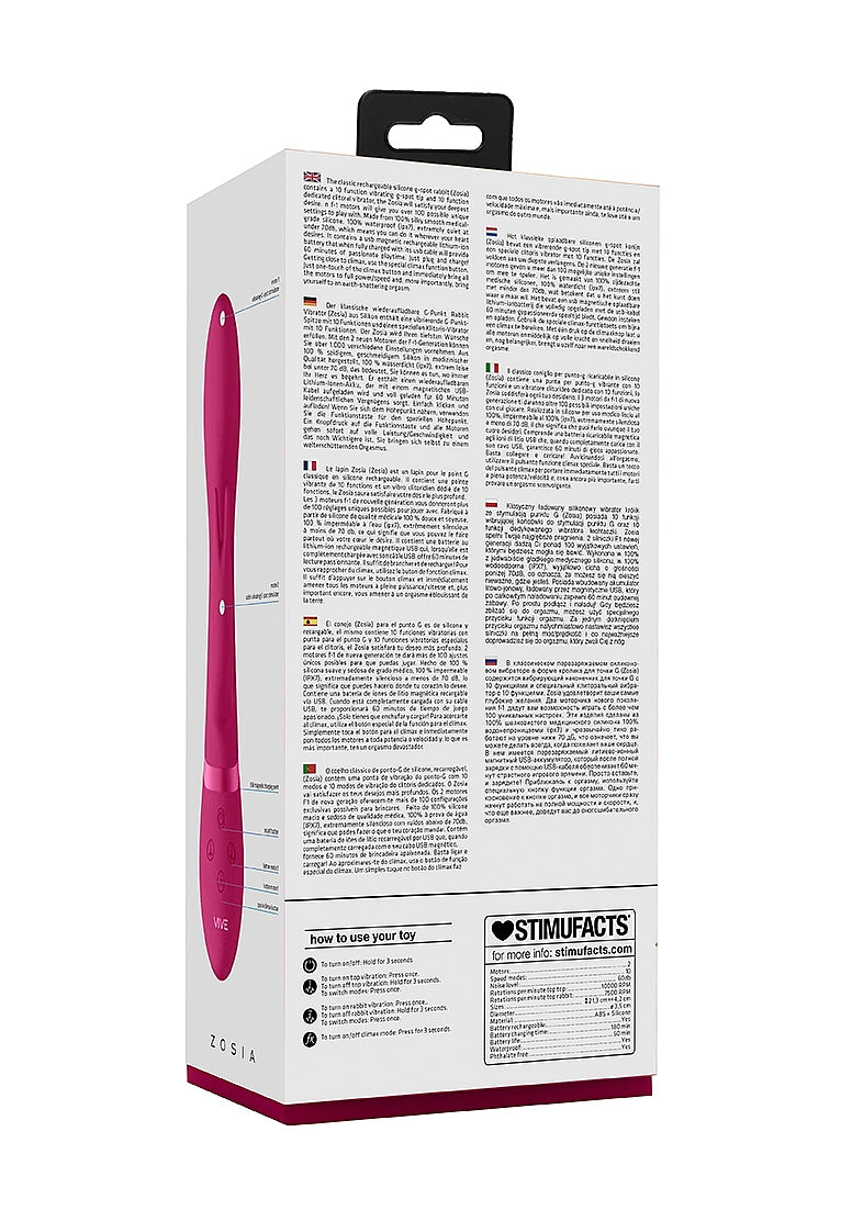 Shots Toys | VIVE Zosia Classic G-Spot Rabbit Vibrator Pink