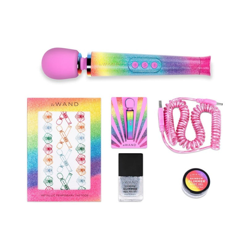 Le Wand Petite All That Glimmers Petite Massage Wand Rainbow Ombre