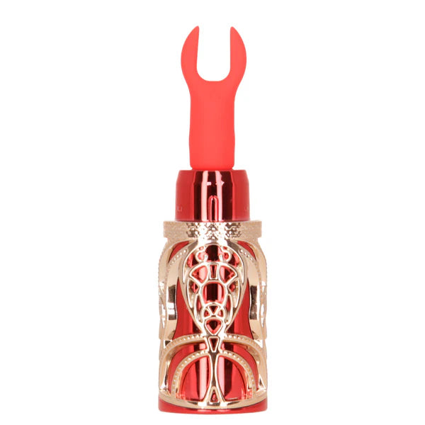 BMS Ruby Kiss 4 in 1 Lipstick Vibrator - Red and Rose Gold