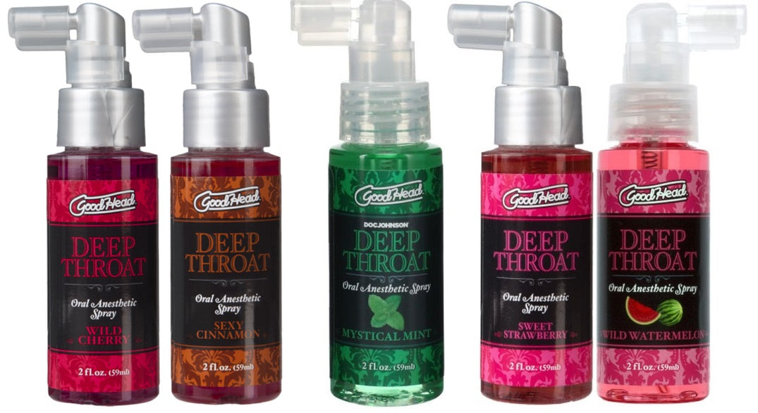 Doc Johnson GoodHead Deep Throat Spray Various Flavours 5x59ml - 5 Pack