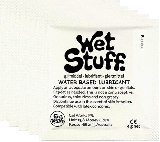 Wet Stuff Banana Water Based Lubricant Sample Travel Sachets 4g (100 Pack)