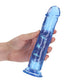 Shots Toys | REALROCK Crystal Clear 8" Straight Dildo No Balls - Blue