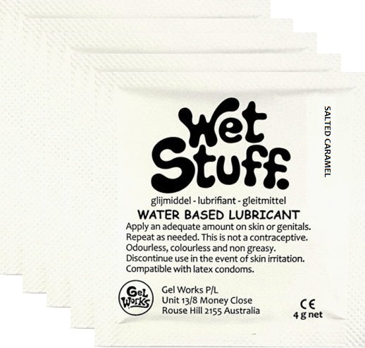Wet Stuff Salted Caramel Water Based Lubricant Sample Travel Sachets 4g 100 Pack