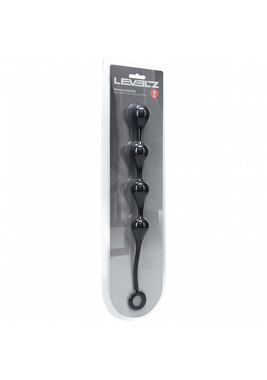 Shots Toys | LEVELZ - Waterdrop Silicone Anal Balls - M - 30mm - Black