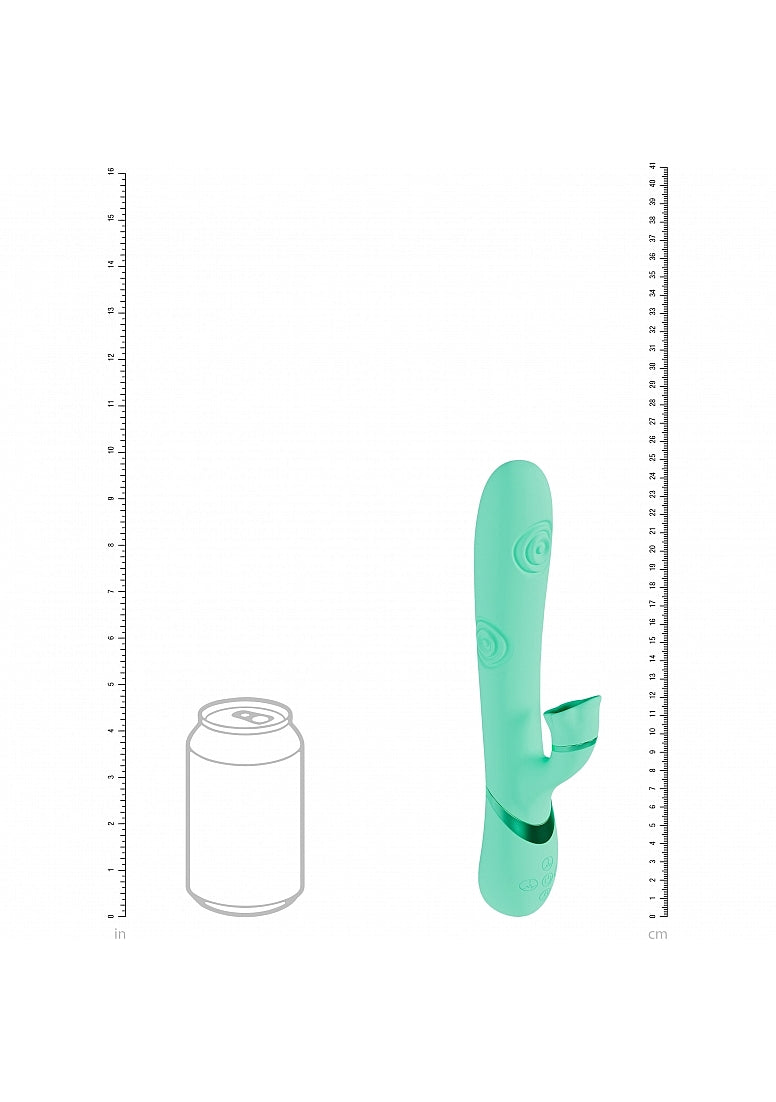 Shots Toys | VIVE Fiore Triple Motor G-Spot Air Wave Vibrating Tapping Flared Clit Stimulator Green