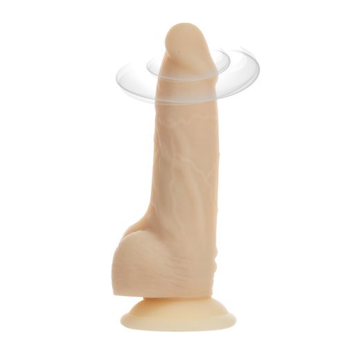 Naked Addiction 7" Rotating & Vibrating Dildo with Remote Control - Flesh