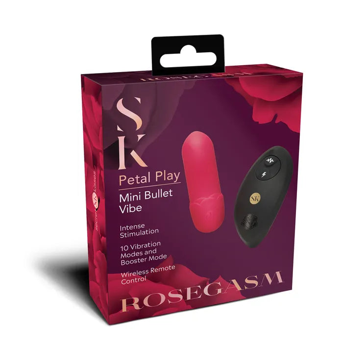 Secret Kisses ROSEGASM Petal Play Mini Bullet Vibe with Remote