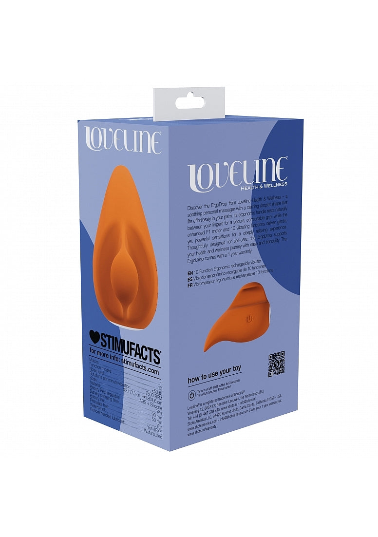 Shots Toys | LOVELINE ErgoDrop - Hand Massager Droplet Shaped Vibrator - Orange