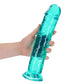 Shots Toys | REALROCK Crystal Clear 11" Straight Dildo No Balls - Turquoise