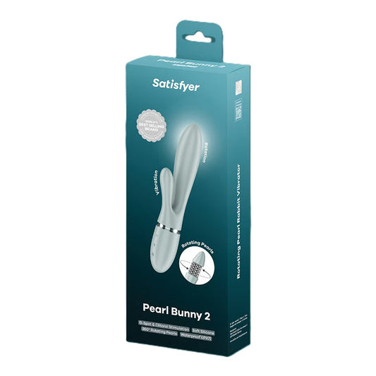 Satisfyer Pearl Bunny 2 - Rotating Pearls Rabbit Vibrator Grey Green